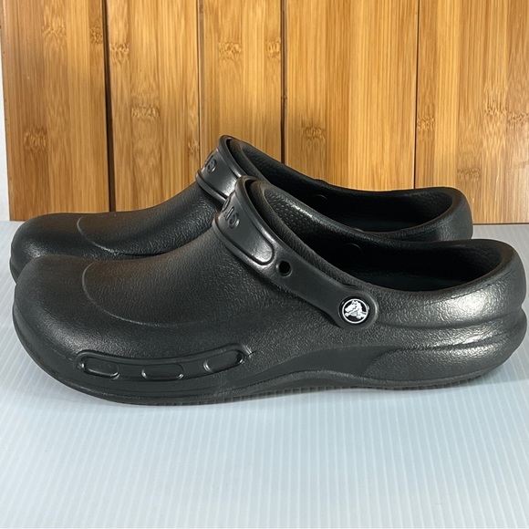 NWOT Crocs Black Bistro Clogs Unisex-Adult Slip Resistant Work Shoes Men 9 W 11 - Picture 3 of 11
